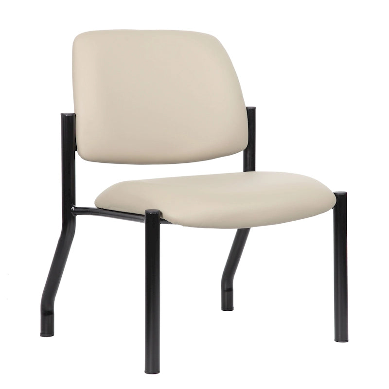 Chaise d'appoint à dossier mi-haut en vinyle antimicrobien avec cadre en acier, usage intensif