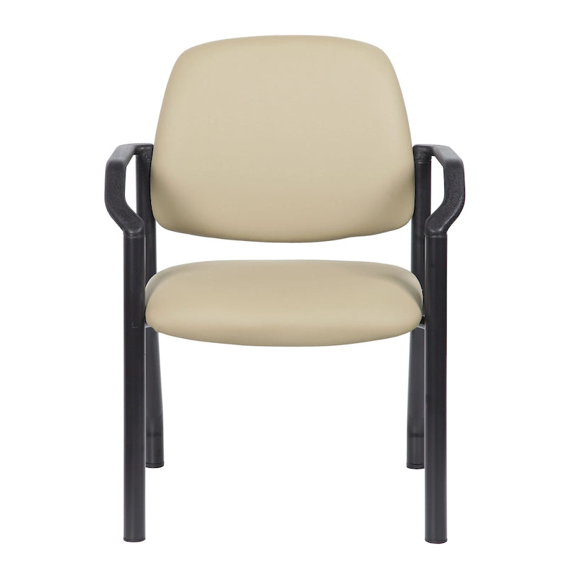 Chaise d'appoint à dossier mi-haut en vinyle antimicrobien avec cadre en acier, usage intensif