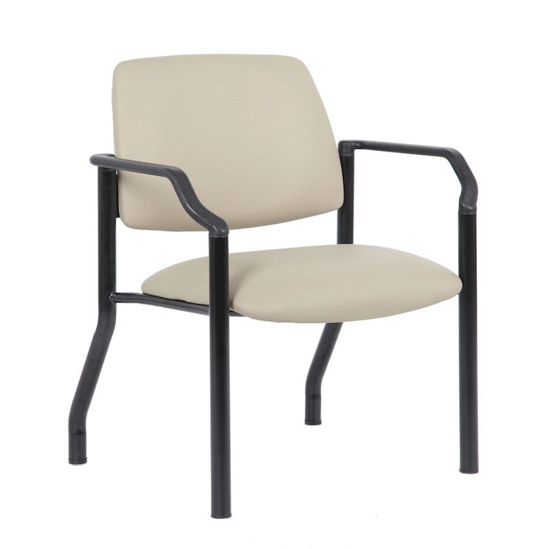 Chaise d'appoint à dossier mi-haut en vinyle antimicrobien avec cadre en acier, usage intensif