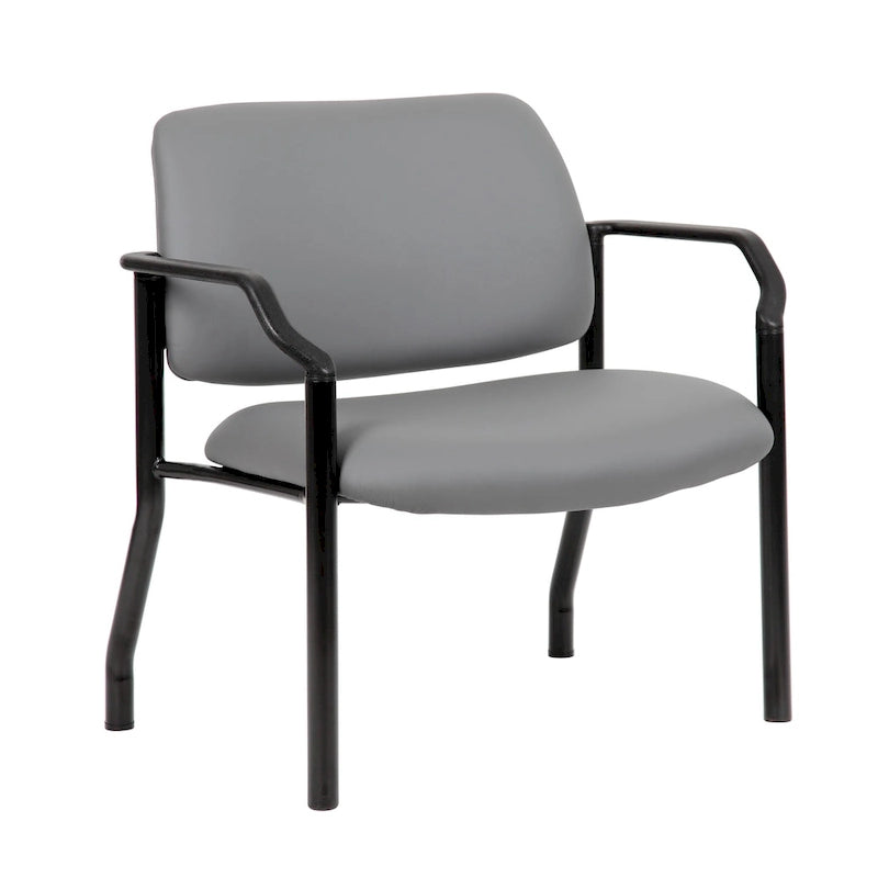 Chaise d'appoint à dossier mi-haut en vinyle antimicrobien avec cadre en acier, usage intensif