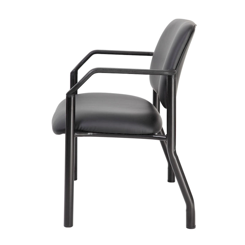 Chaise d'appoint à dossier mi-haut en vinyle antimicrobien avec cadre en acier, usage intensif