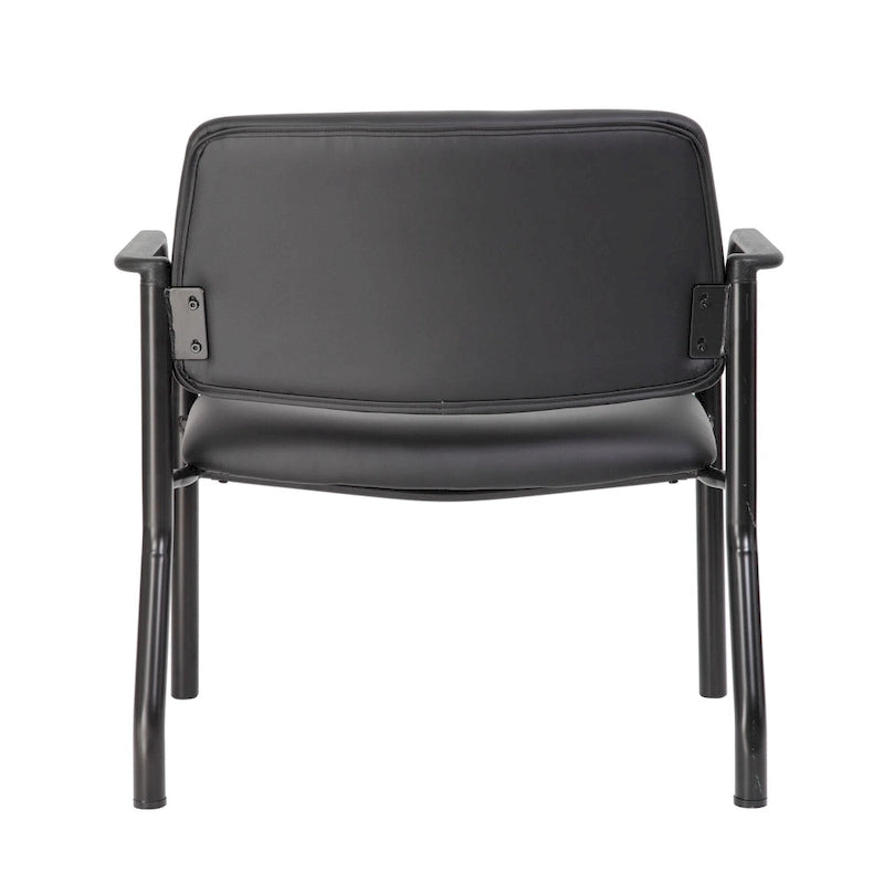 Chaise d'appoint à dossier mi-haut en vinyle antimicrobien avec cadre en acier, usage intensif