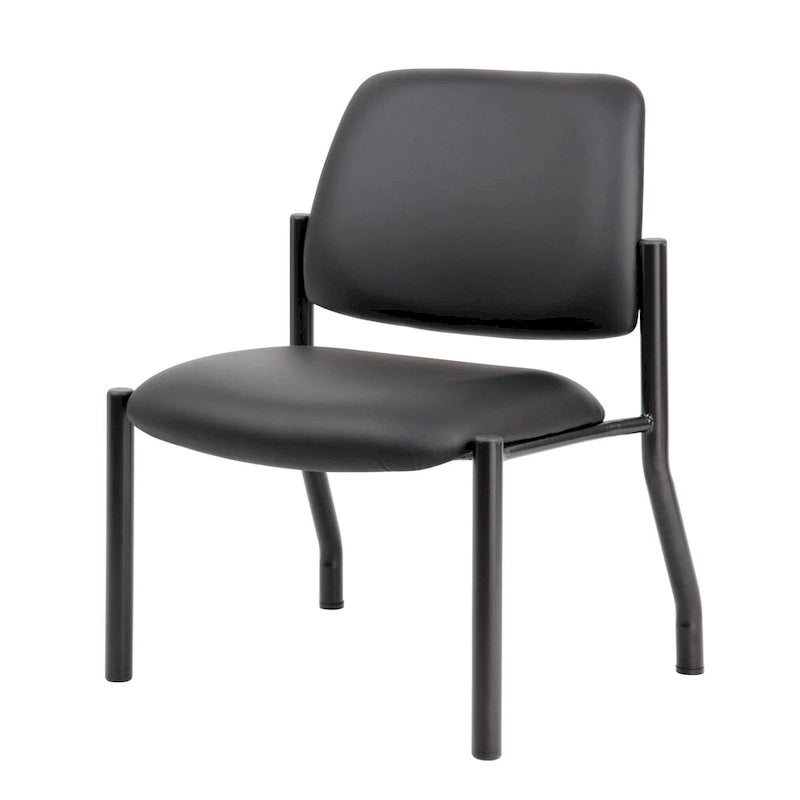 Chaise d'appoint à dossier mi-haut en vinyle antimicrobien avec cadre en acier, usage intensif
