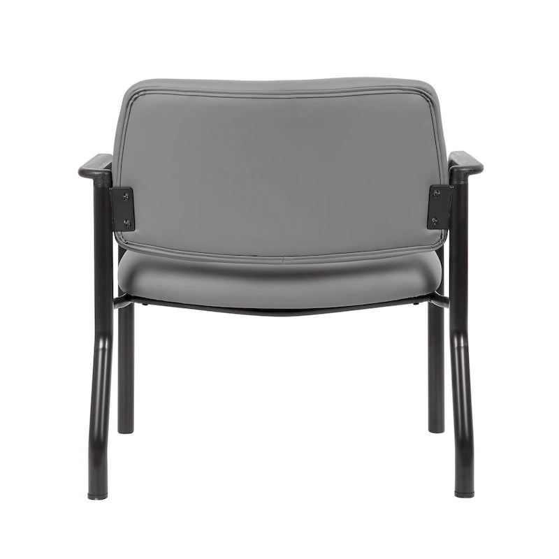 Chaise d'appoint à dossier mi-haut en vinyle antimicrobien avec cadre en acier, usage intensif