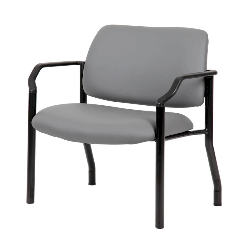 Chaise d'appoint à dossier mi-haut en vinyle antimicrobien avec cadre en acier, usage intensif