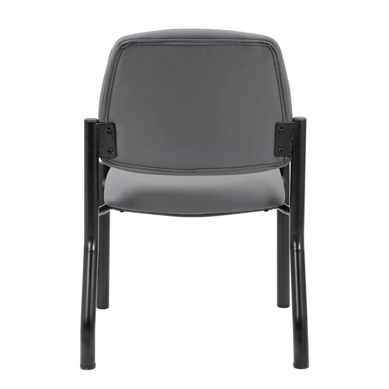 Chaise d'appoint à dossier mi-haut en vinyle antimicrobien avec cadre en acier, usage intensif