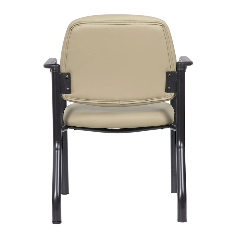 Chaise d'appoint à dossier mi-haut en vinyle antimicrobien avec cadre en acier, usage intensif