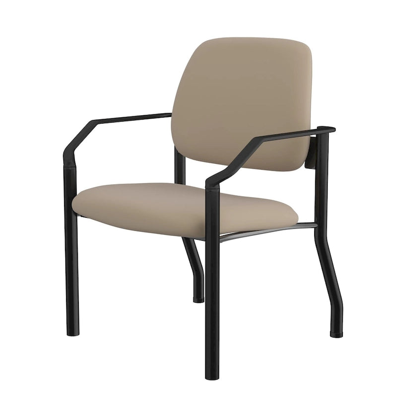 Chaise d'appoint à dossier mi-haut en vinyle antimicrobien avec cadre en acier, usage intensif