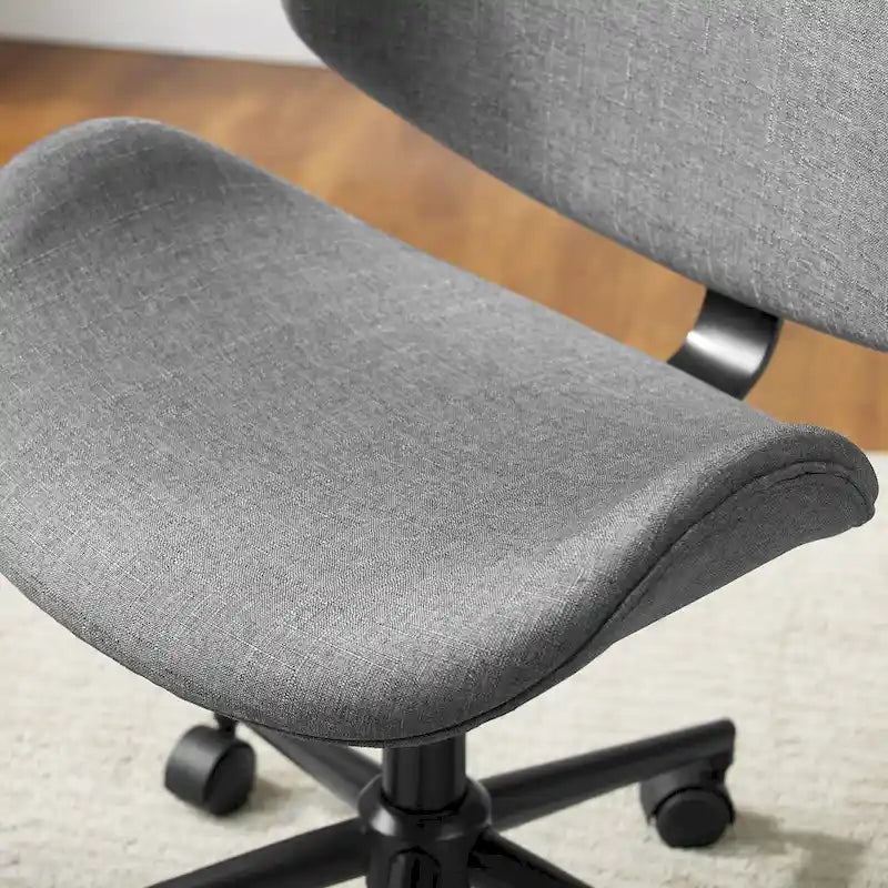 Chaise de bureau incurvée réglable de style moderne du milieu du siècle avec assise en bois courbé et roulettes