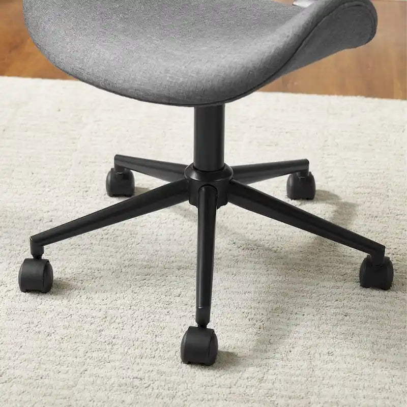 Chaise de bureau incurvée réglable de style moderne du milieu du siècle avec assise en bois courbé et roulettes