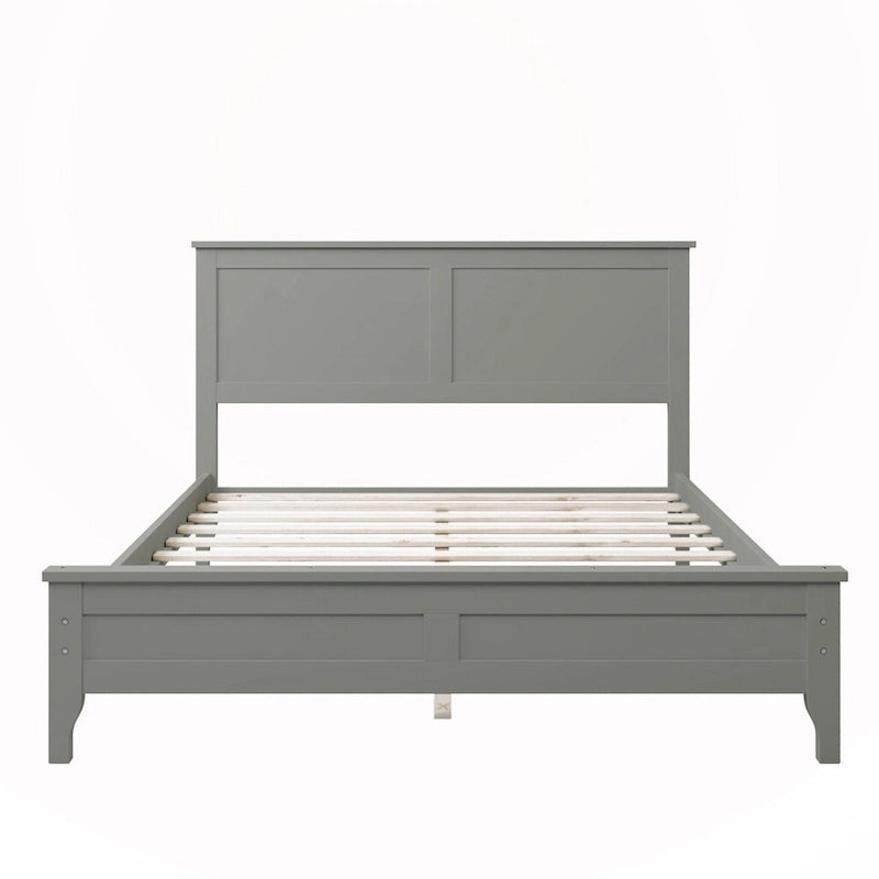 Lit plateforme double en bois massif