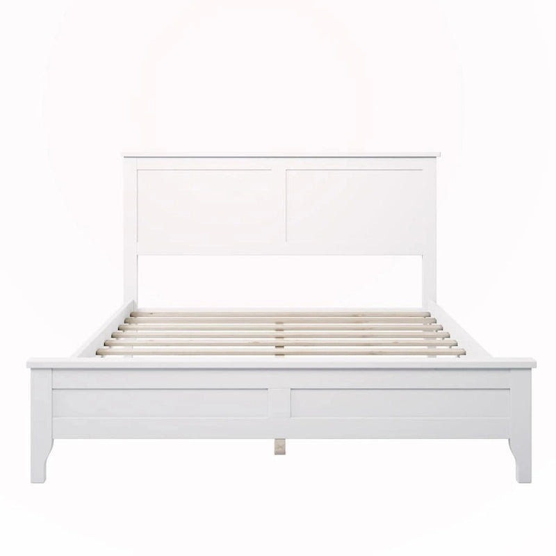 Lit plateforme double en bois massif