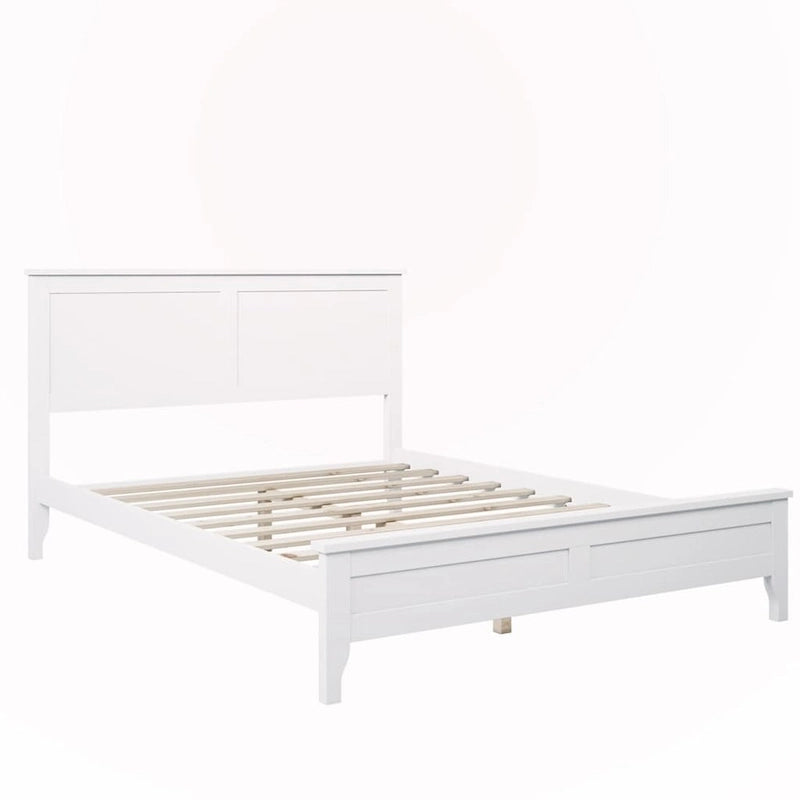 Lit plateforme double en bois massif