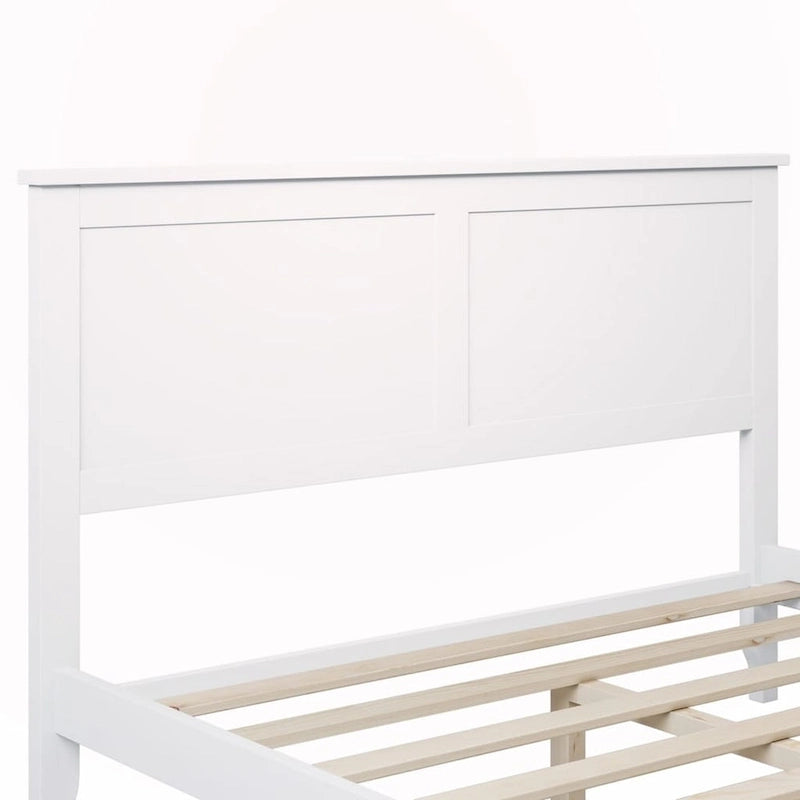 Lit plateforme double en bois massif