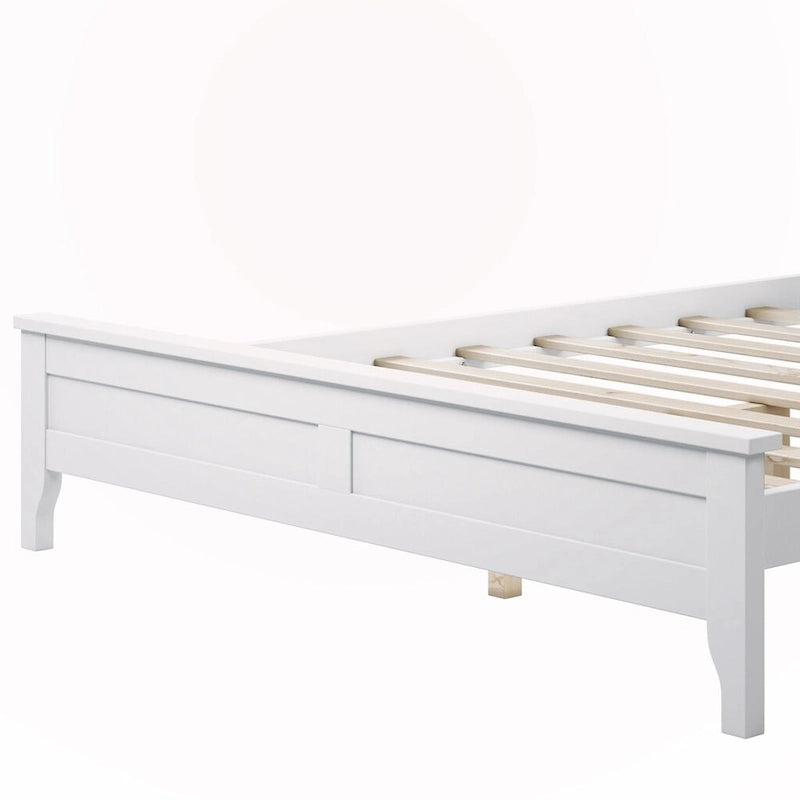 Lit plateforme double en bois massif
