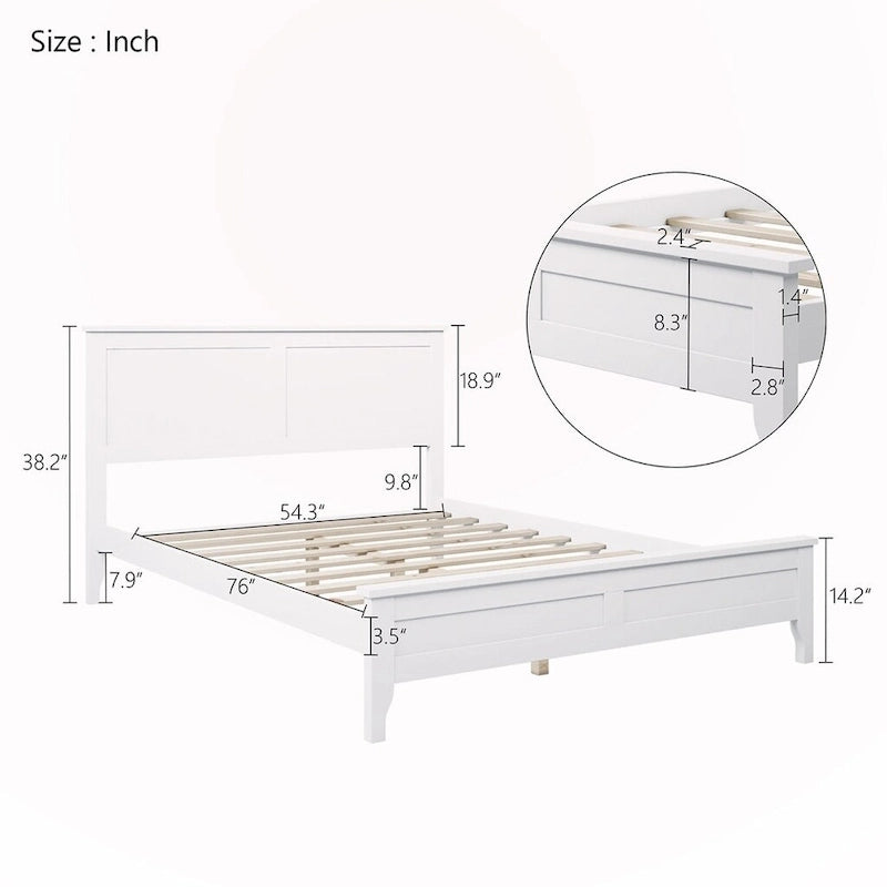 Lit plateforme double en bois massif