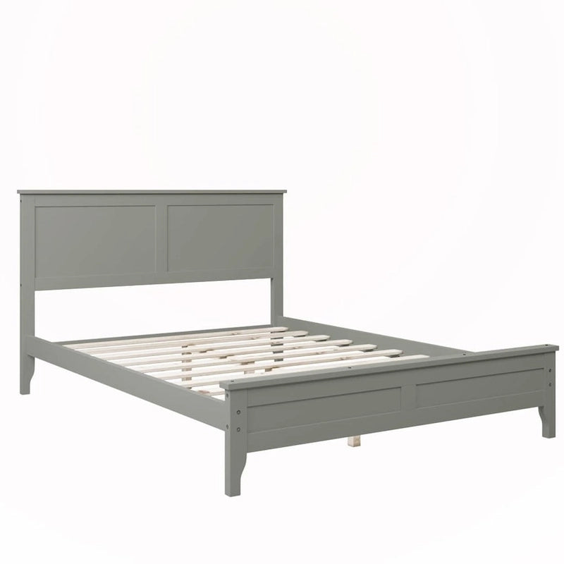 Lit plateforme double en bois massif