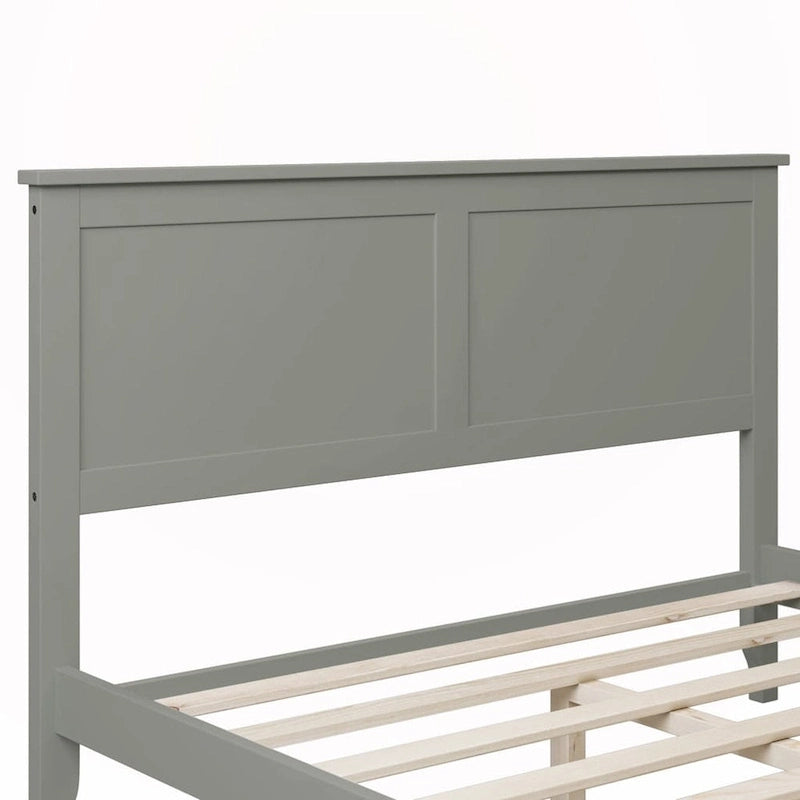 Lit plateforme double en bois massif