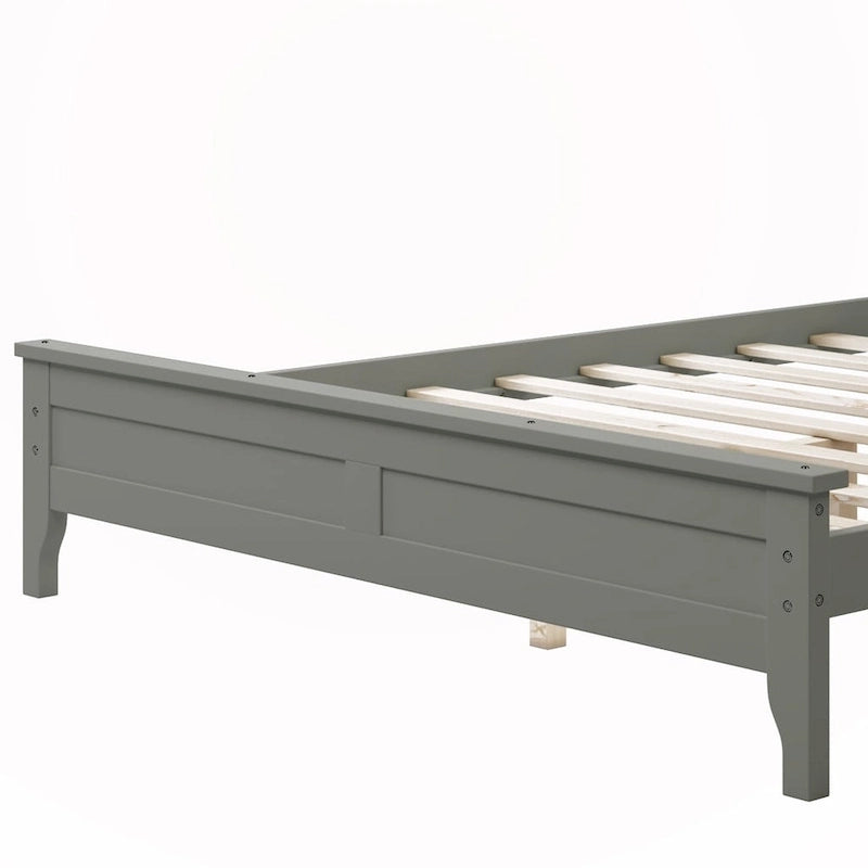 Lit plateforme double en bois massif