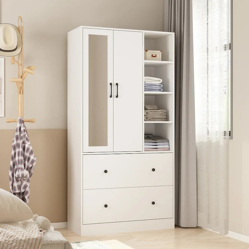Penderie à tringle télescopique, armoire, miroir, gain de place