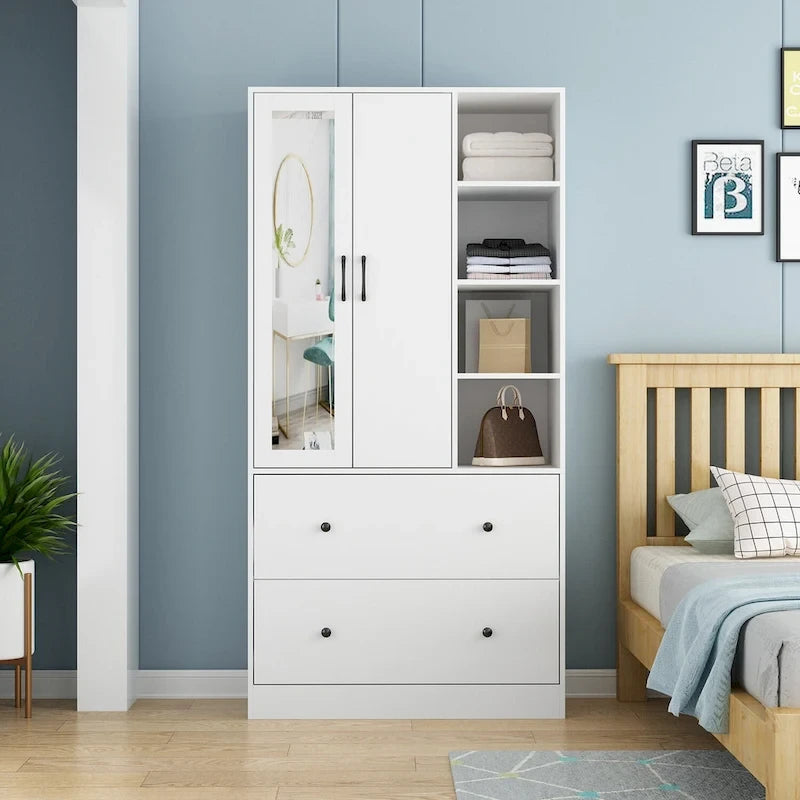 Penderie à tringle télescopique, armoire, miroir, gain de place