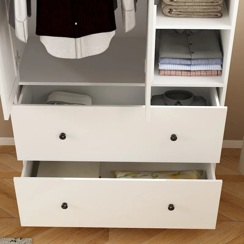 Penderie à tringle télescopique, armoire, miroir, gain de place