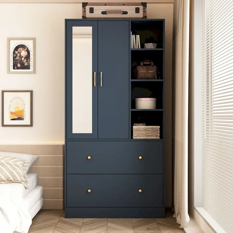 Penderie à tringle télescopique, armoire, miroir, gain de place