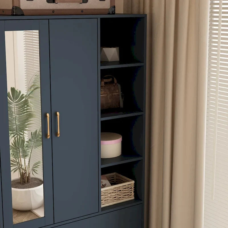 Penderie à tringle télescopique, armoire, miroir, gain de place