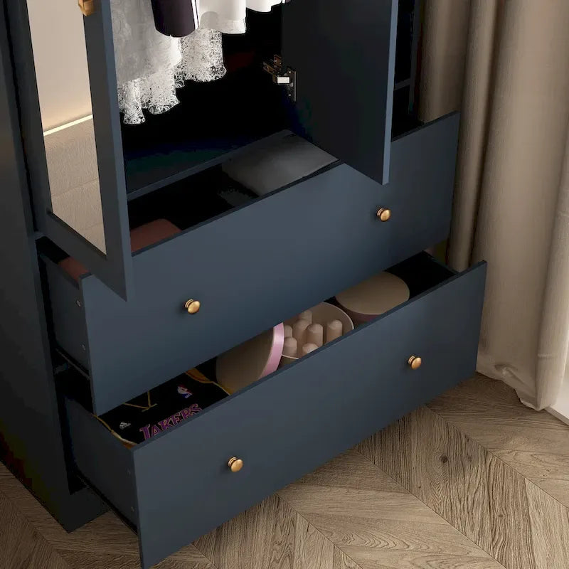 Penderie à tringle télescopique, armoire, miroir, gain de place