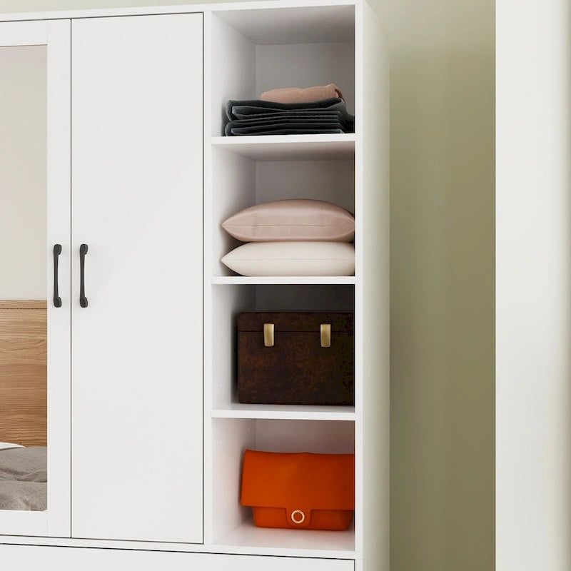 Penderie à tringle télescopique, armoire, miroir, gain de place