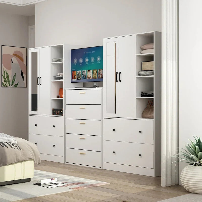 Penderie à tringle télescopique, armoire, miroir, gain de place