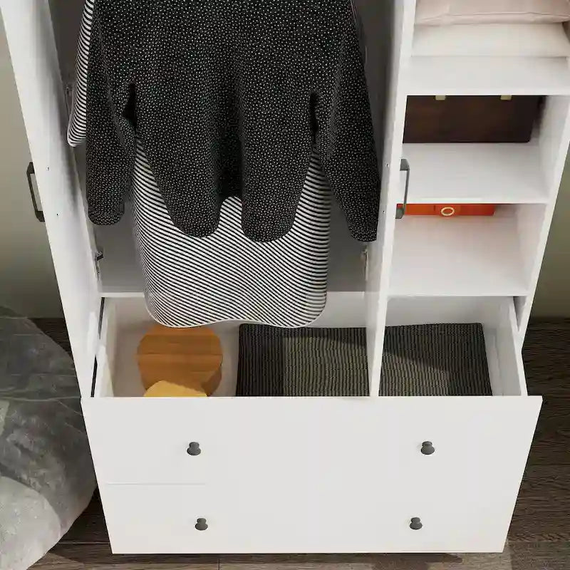 Penderie à tringle télescopique, armoire, miroir, gain de place