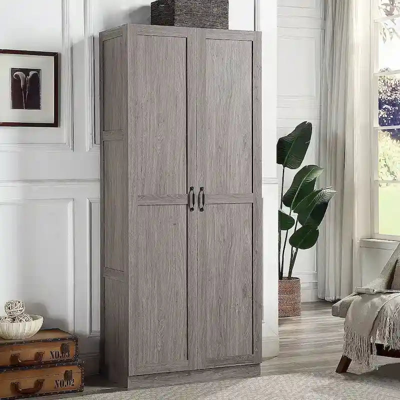 Manhattan Comfort Hopkins Modern 7 Shelf Freestanding Storage Closet