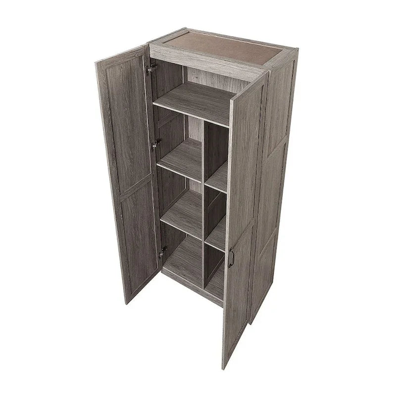 Placard de rangement autoportant moderne avec 7 compartiments cubiques et portes à fermeture douce
