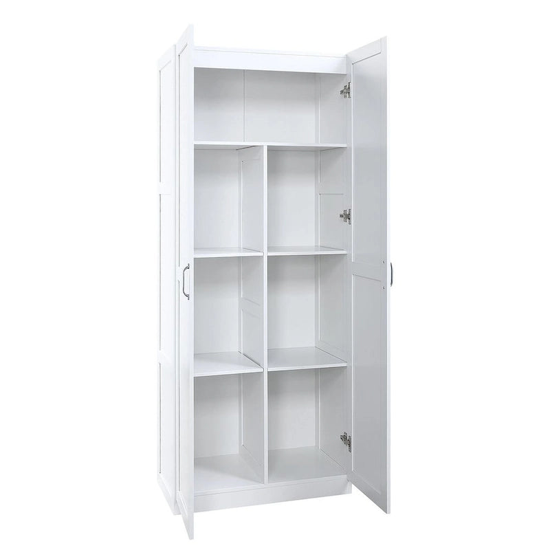 Placard de rangement autoportant moderne avec 7 compartiments cubiques et portes à fermeture douce