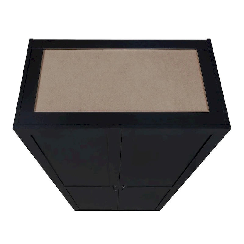Placard de rangement autoportant moderne avec 7 compartiments cubiques et portes à fermeture douce
