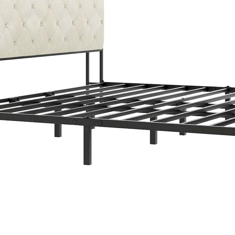 Lit double rembourré moderne King Size avec tête de lit bibliothèque et recharge USB