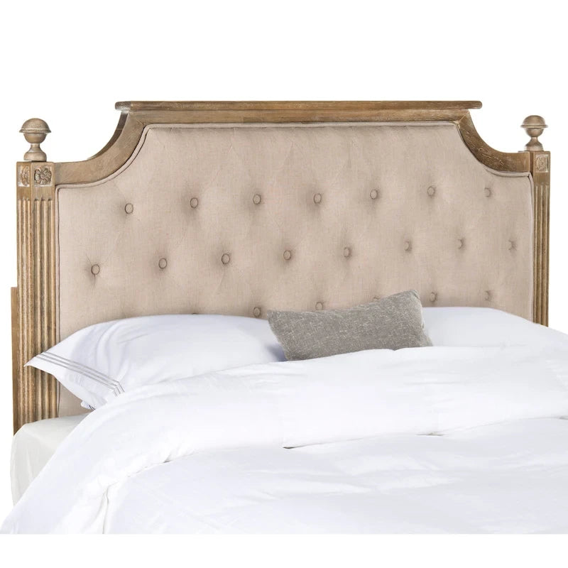 Tête de lit capitonnée en bois rustique