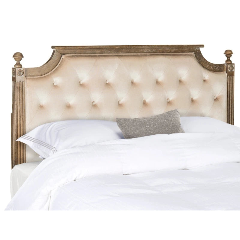 Tête de lit capitonnée en bois rustique