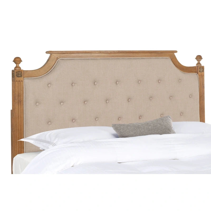 Tête de lit capitonnée en bois rustique
