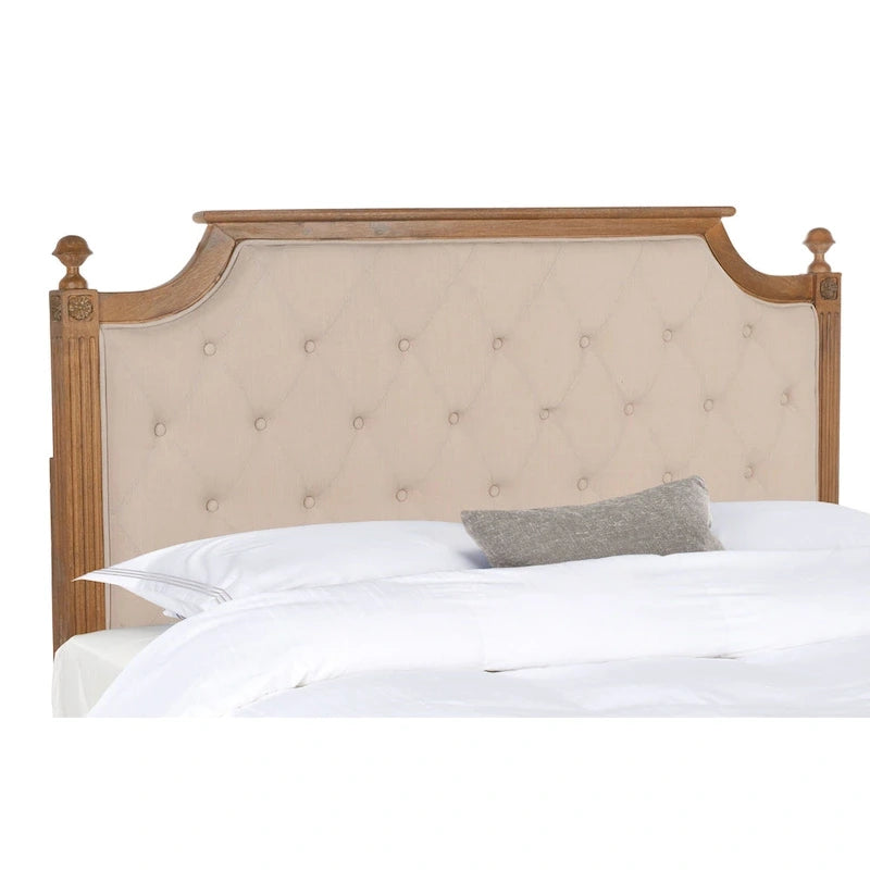 Tête de lit capitonnée en bois rustique