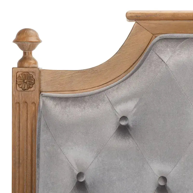 Tête de lit capitonnée en bois rustique