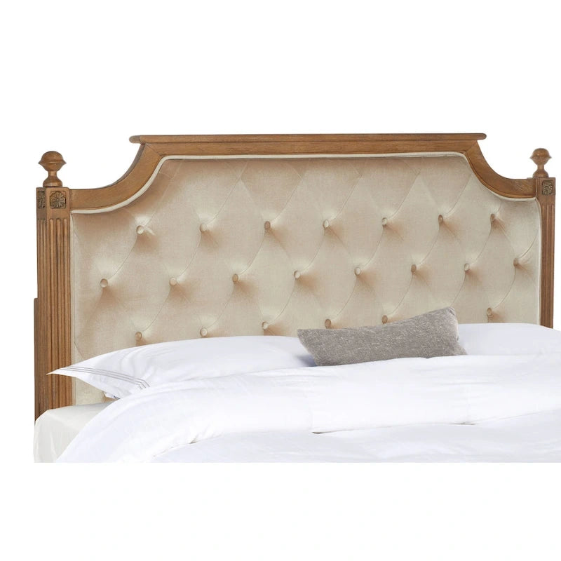 Tête de lit capitonnée en bois rustique