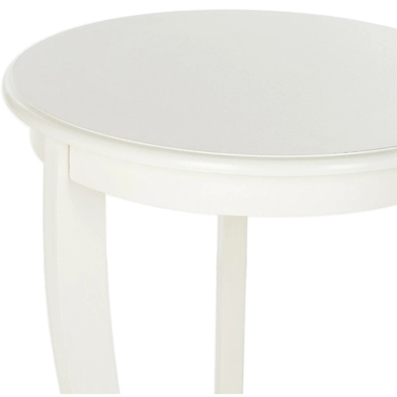 Table d'appoint à piédestal ronde avec étagère inférieure et pieds galbés