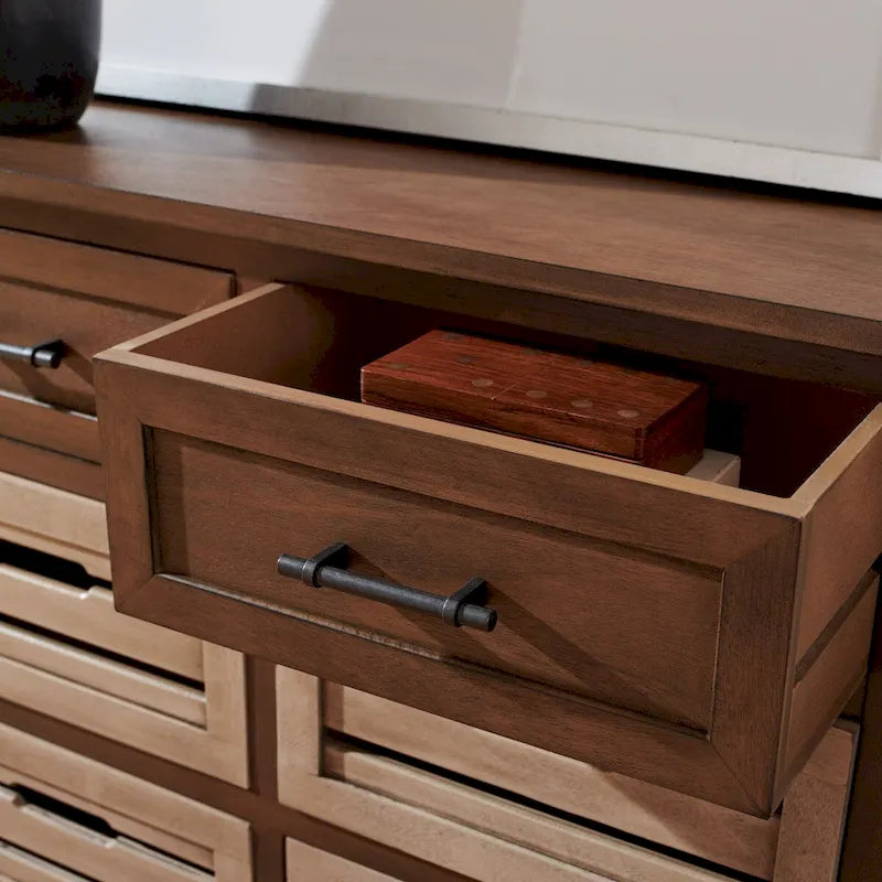 Commode de rangement amovible à 6 tiroirs avec paniers de style rustique
