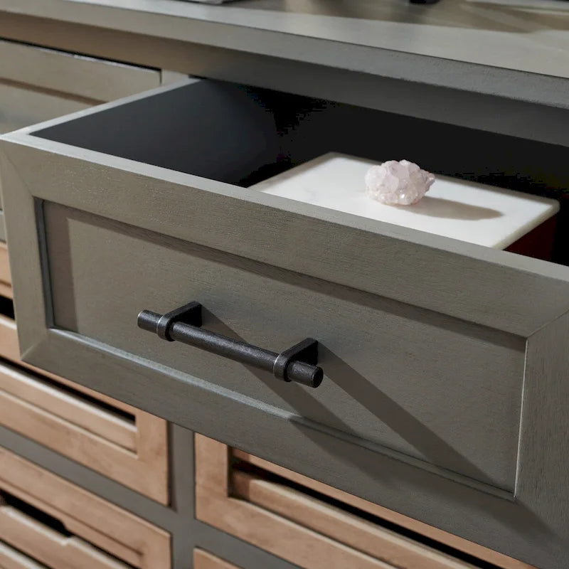 Commode de rangement amovible à 6 tiroirs avec paniers de style rustique