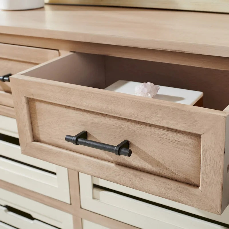 Commode de rangement amovible à 6 tiroirs avec paniers de style rustique
