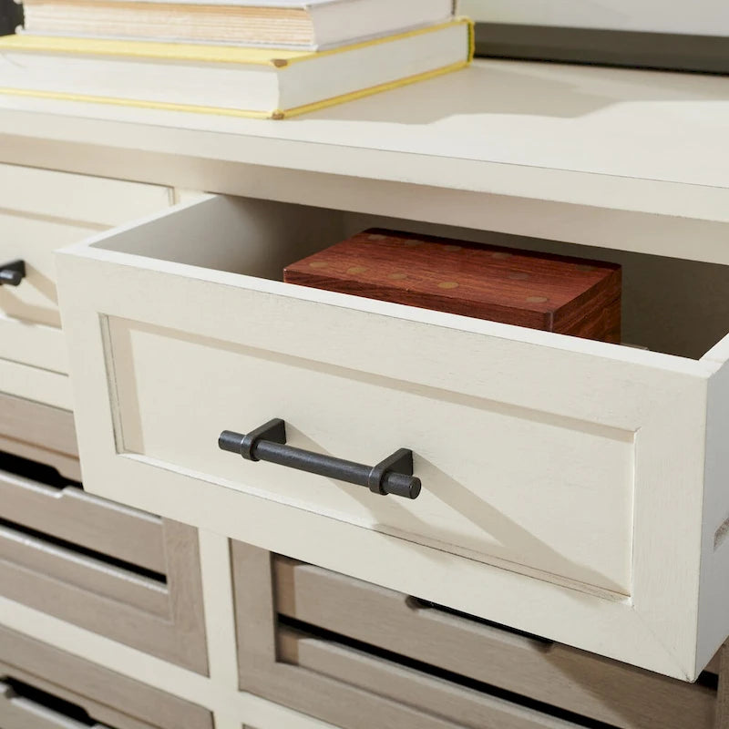 Commode de rangement amovible à 6 tiroirs avec paniers de style rustique