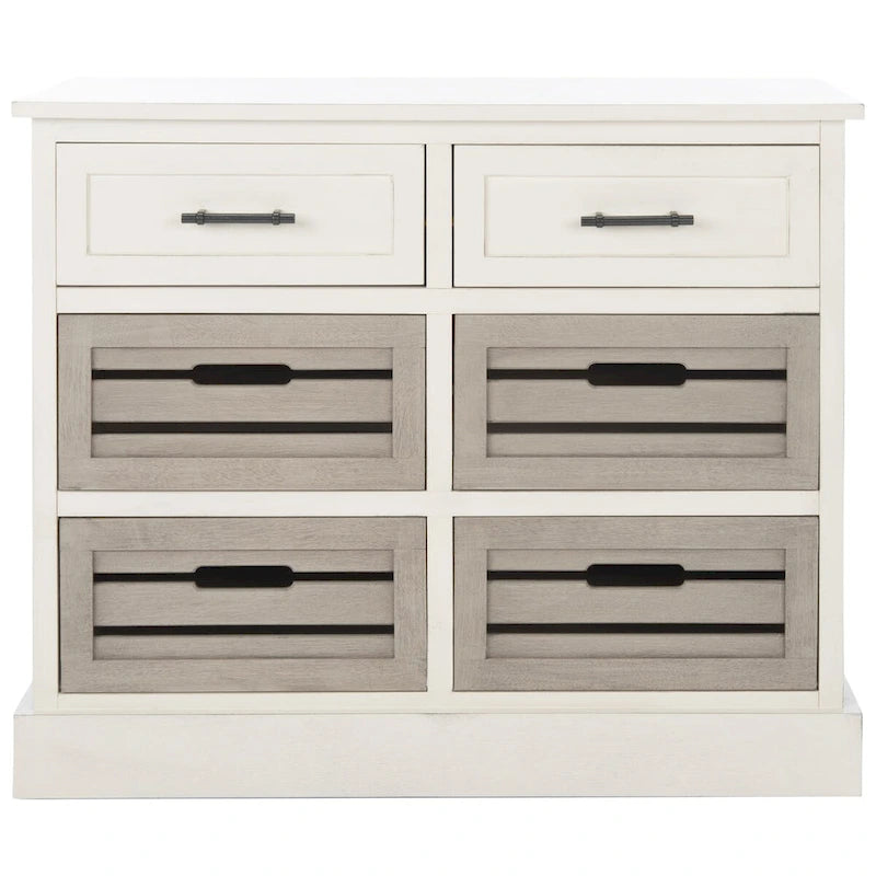 Commode de rangement amovible à 6 tiroirs avec paniers de style rustique