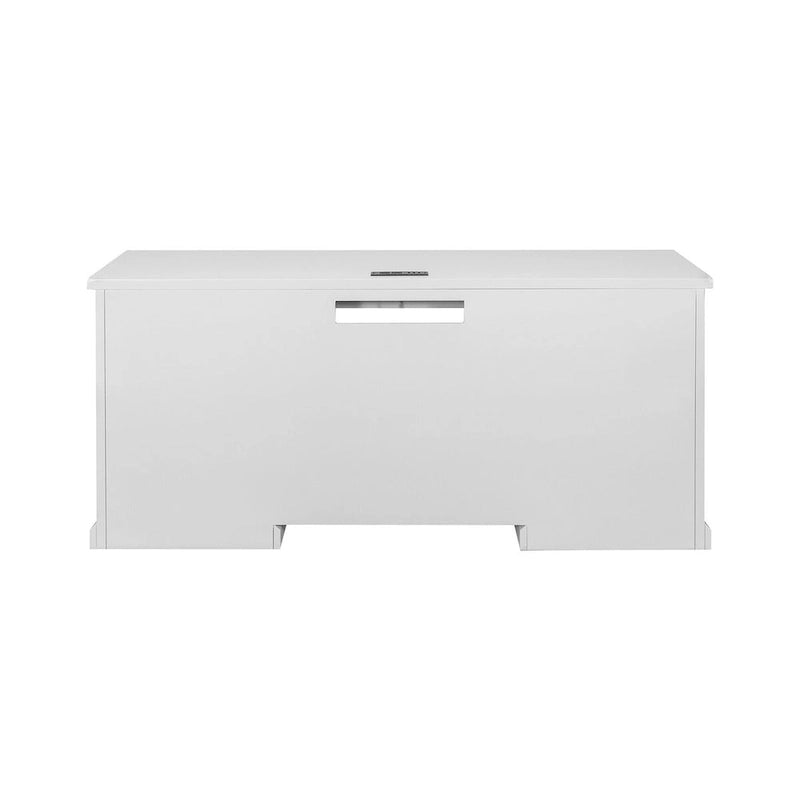 Bureau en bois moderne, table d'écriture de bureau, crédence, entièrement assemblé, finition blanche